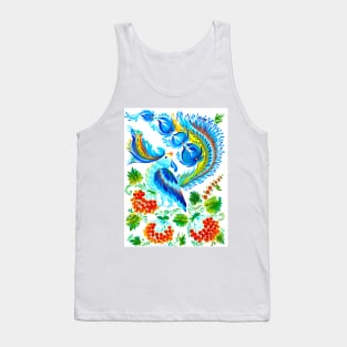 Fairy Rooster Watercolor Painting Tank Top